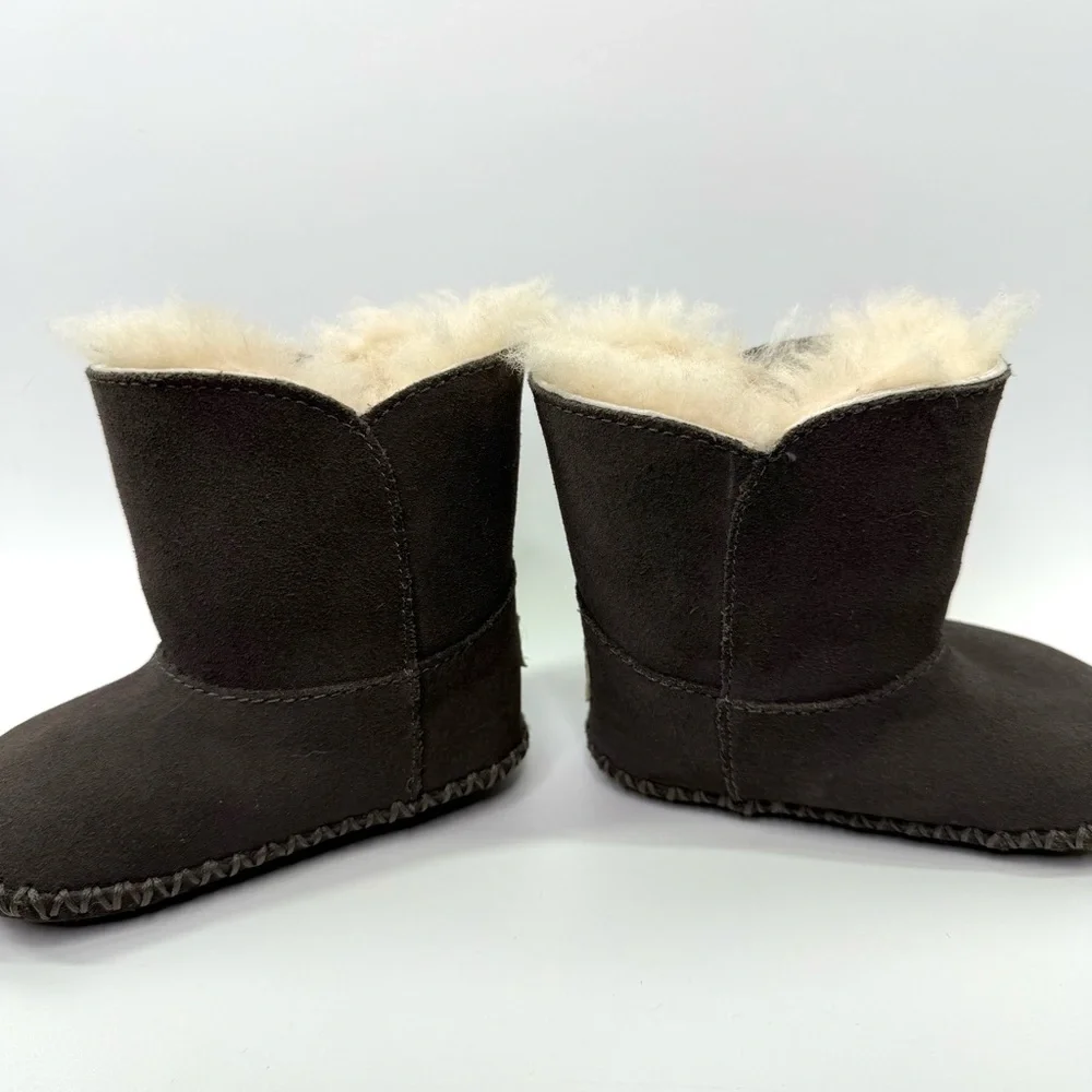 UGG Caden Suede Shearling Baby Winter Booties Grey Size 2/3